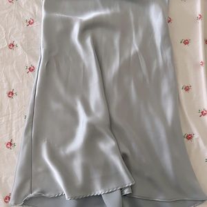 rachel zoe skirt/ slate blue grey/ silk midi